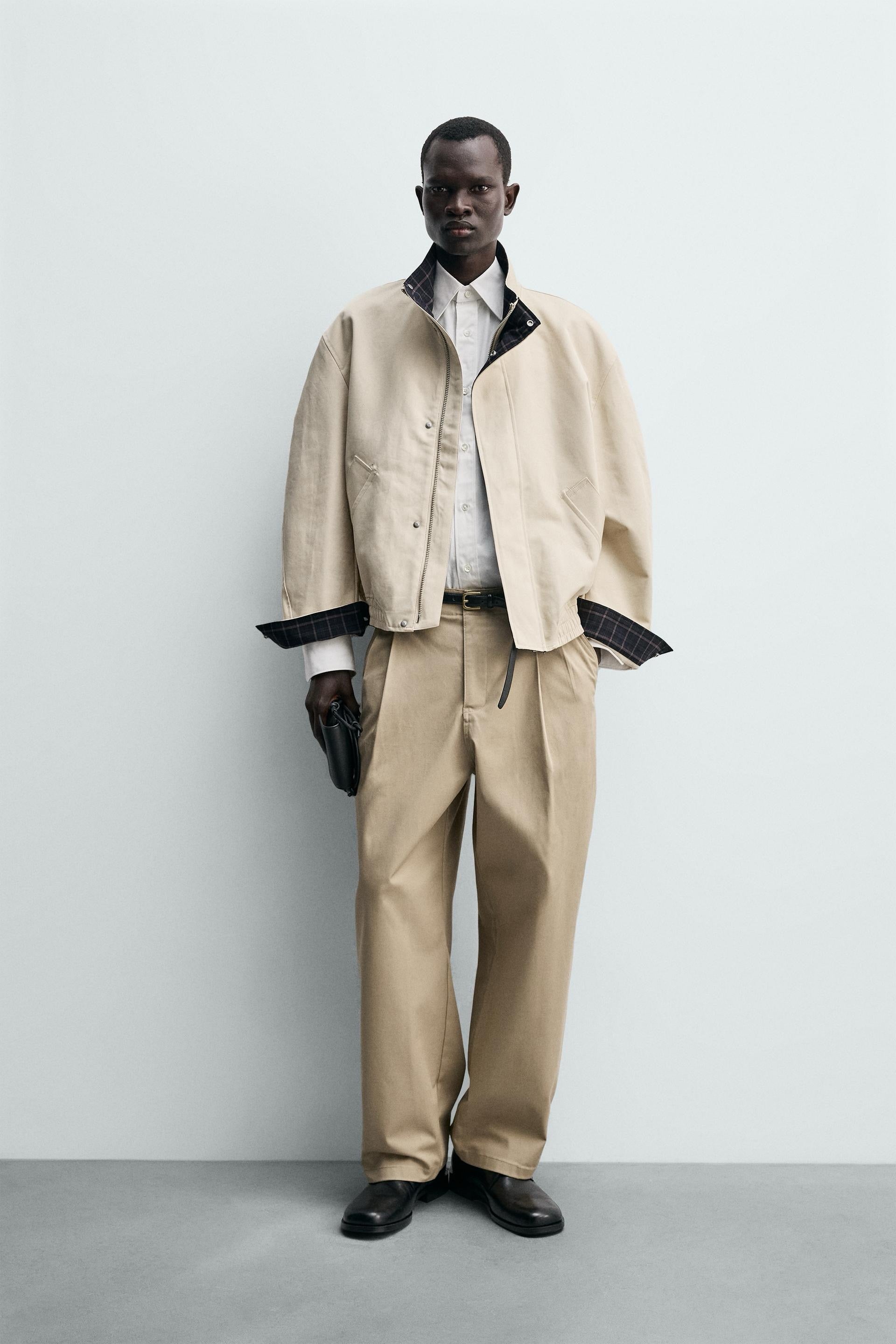 Contrasting Collar Jacket