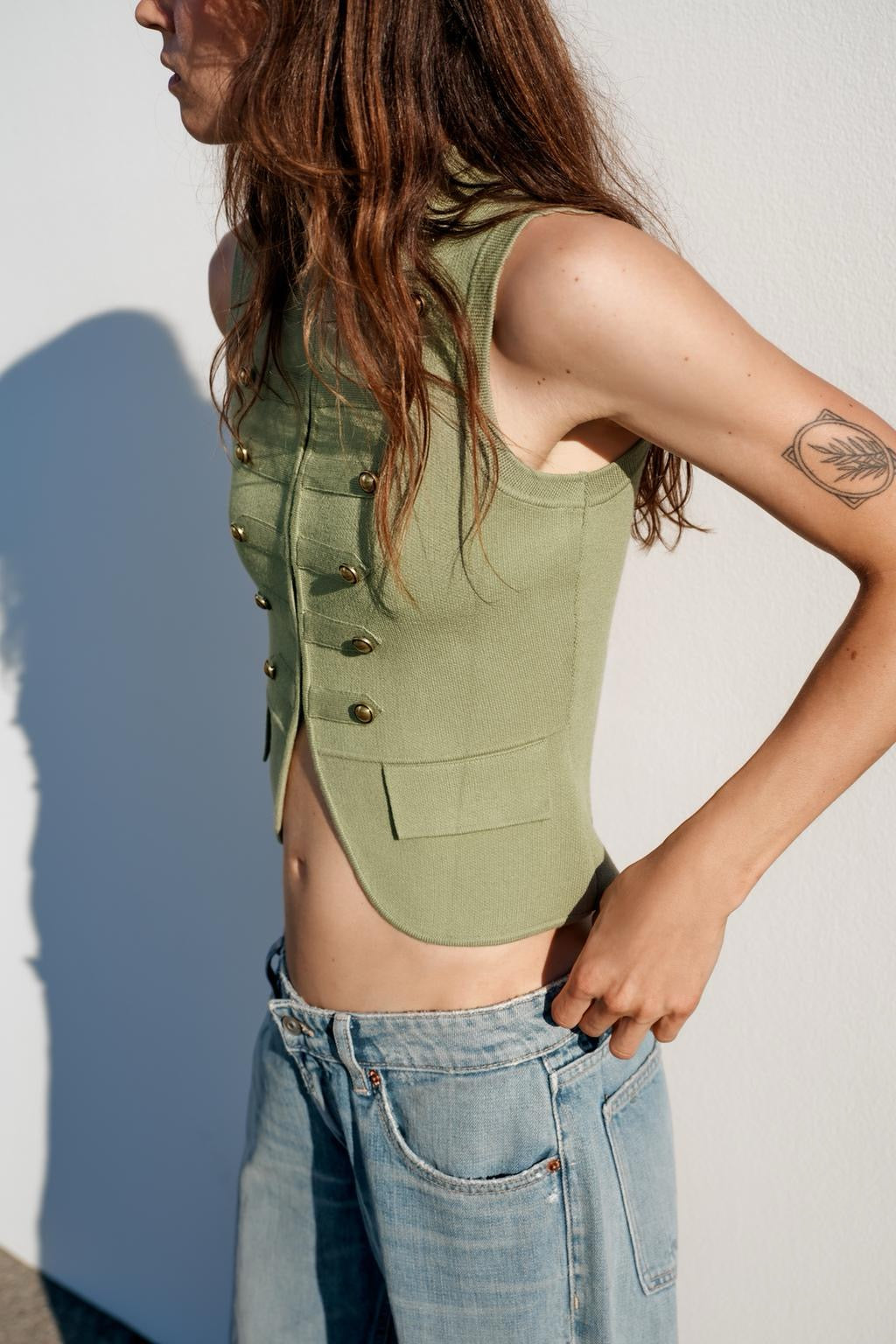 Knit Button Gilet