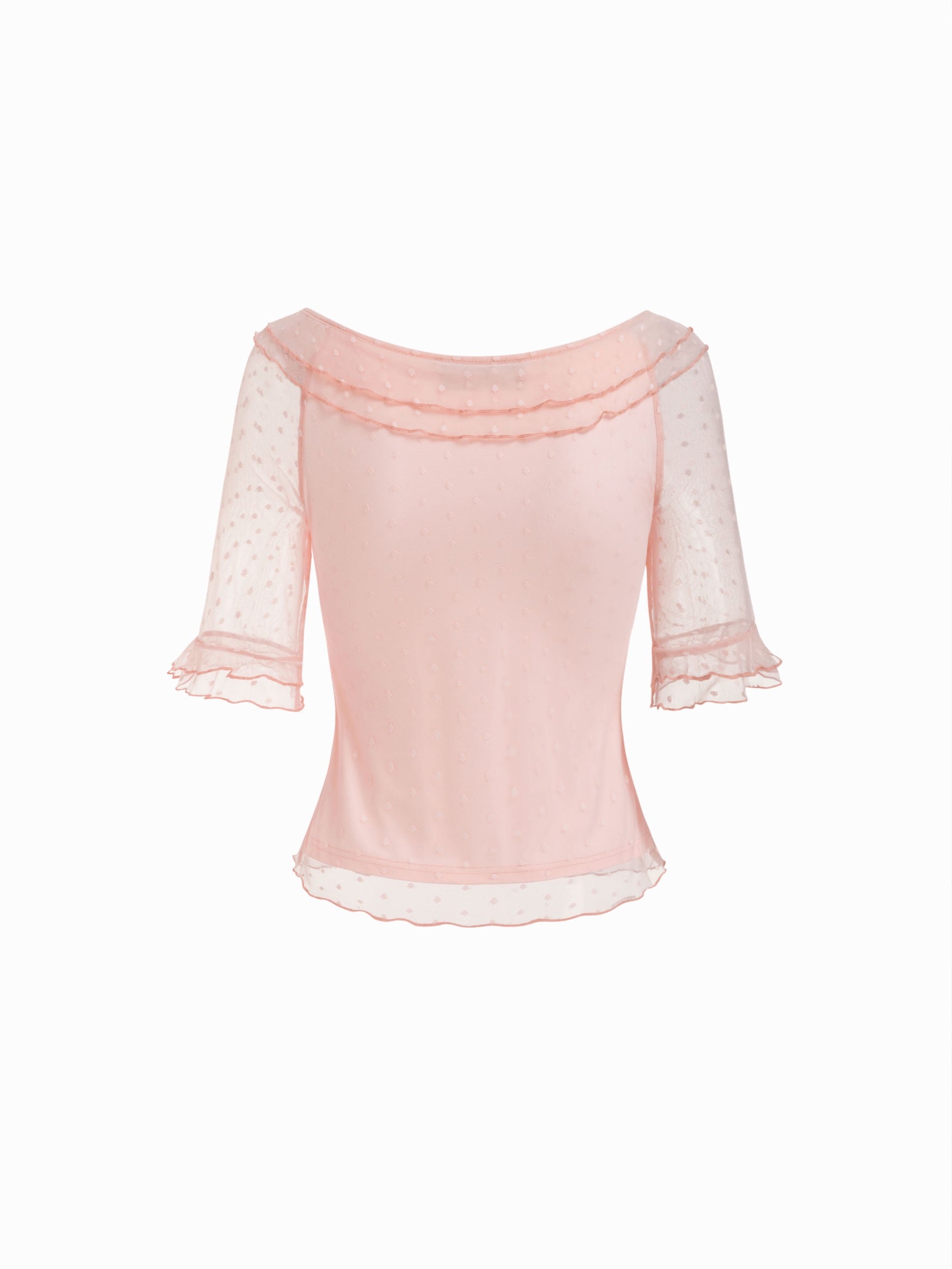 Polka Mesh Crop Top