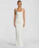 Ruby | Corset Maxi Dress with Draped Skirt