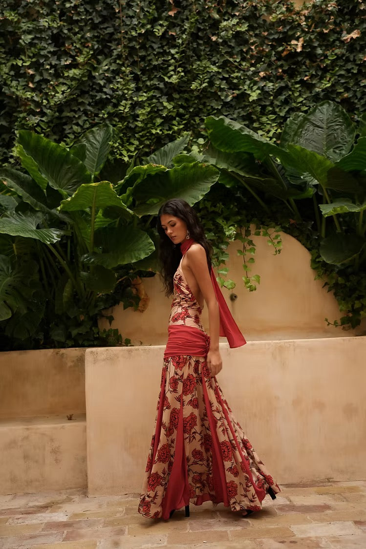 Roseline - Dress red roses