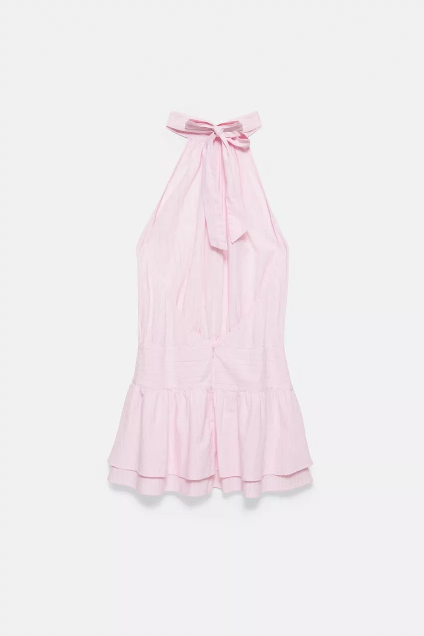 Short Striped Halter Dress