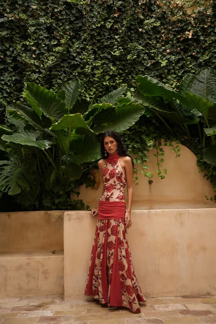 Roseline - Dress red roses