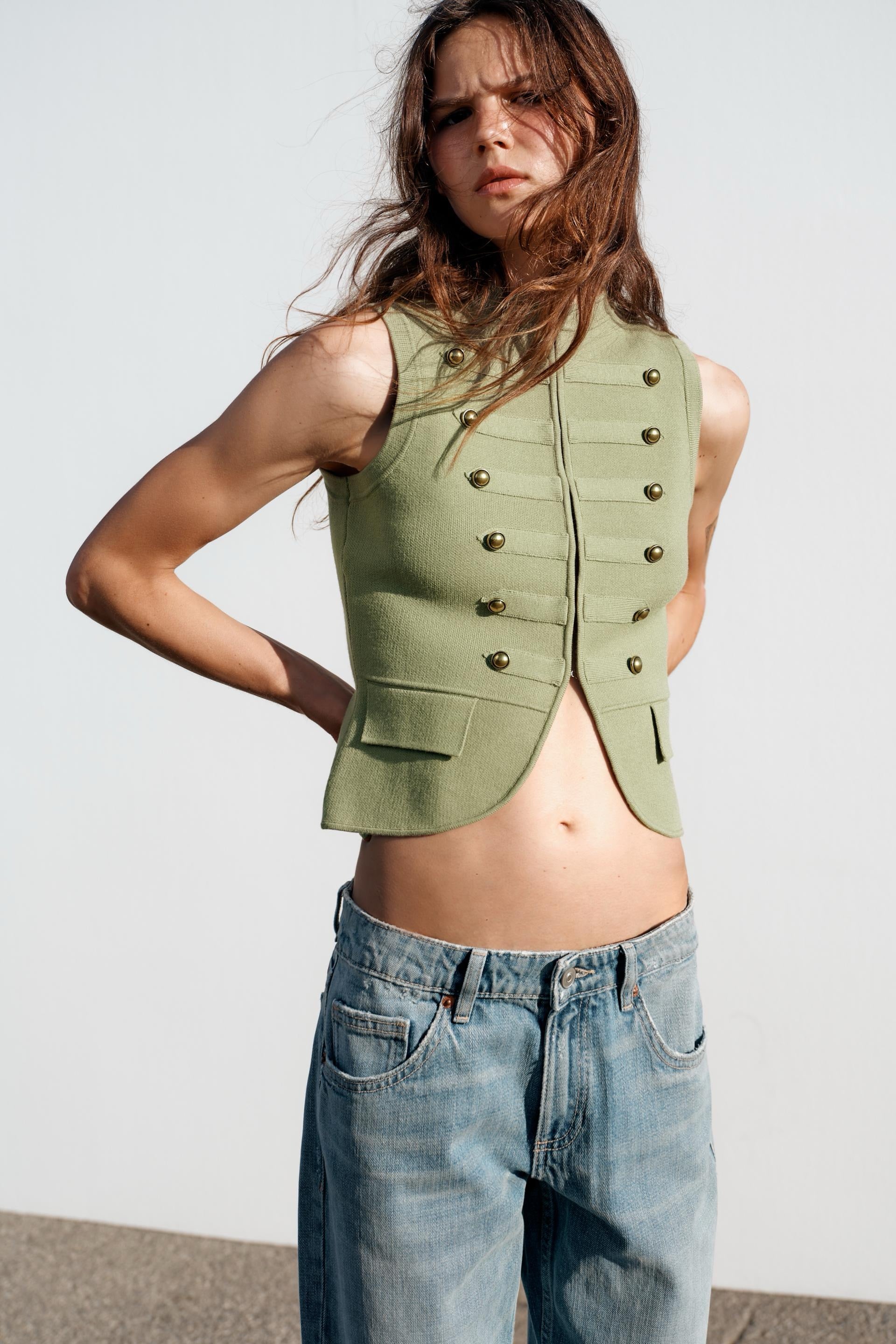 Knit Button Gilet