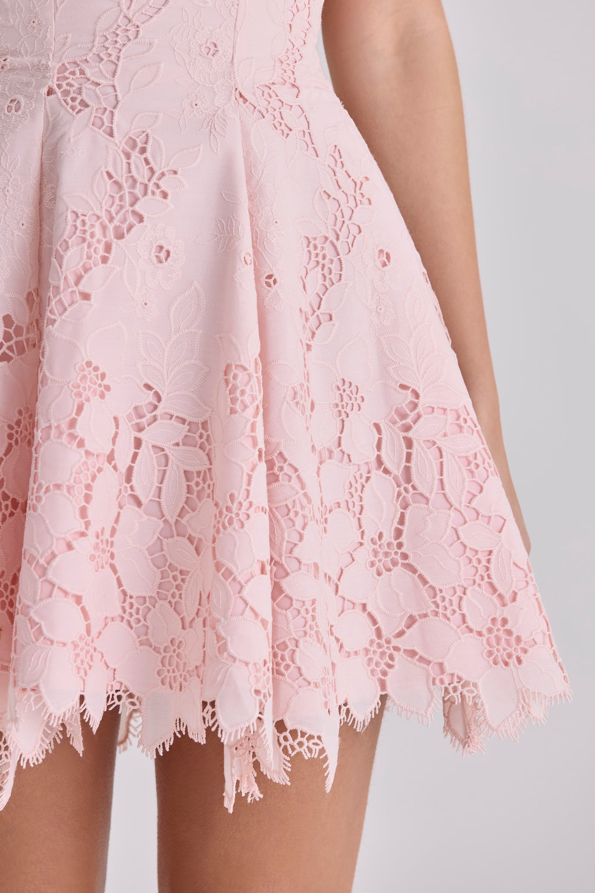 Pink Broderie Mini Dress
