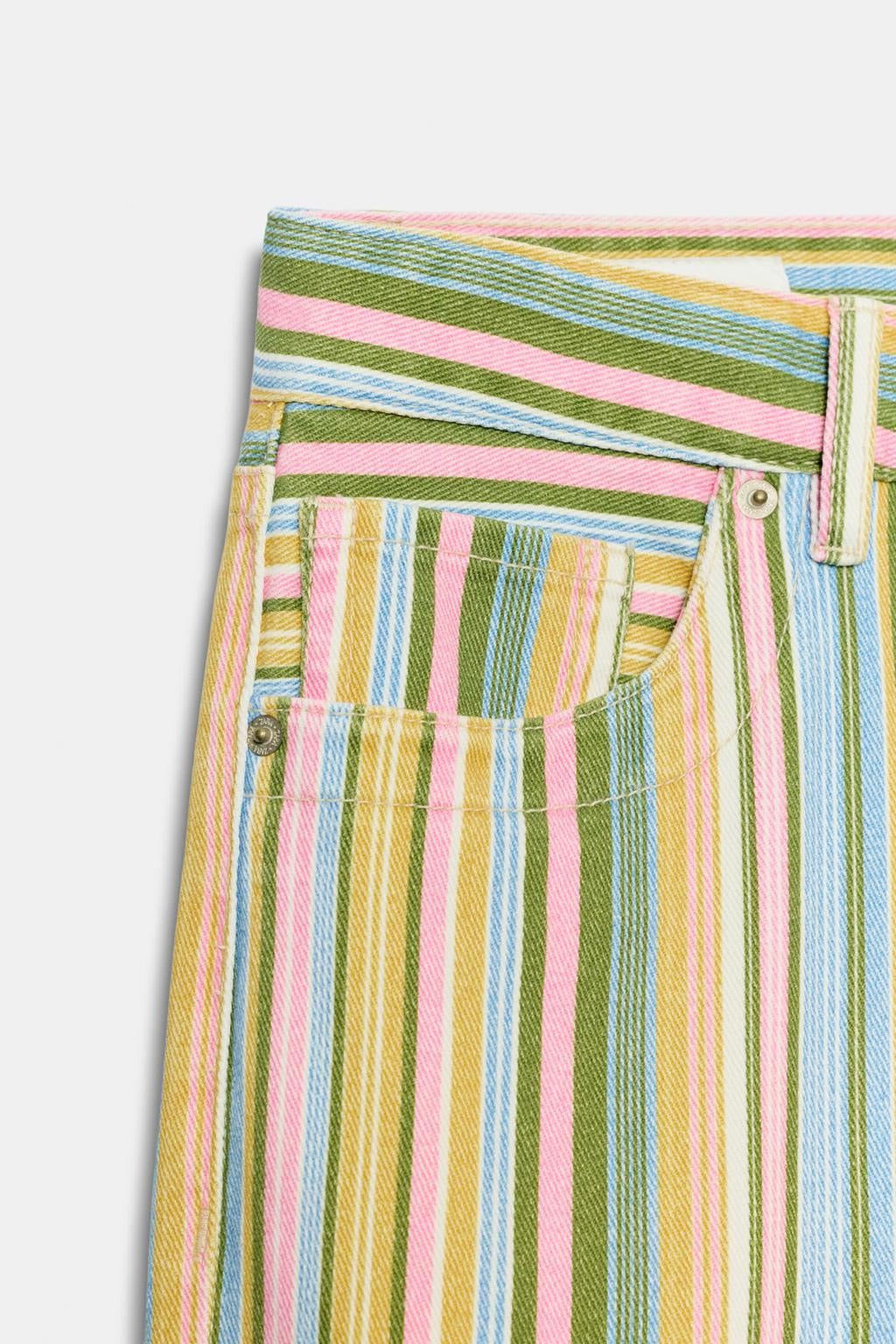 Low Rise Striped Wide Leg Jeans