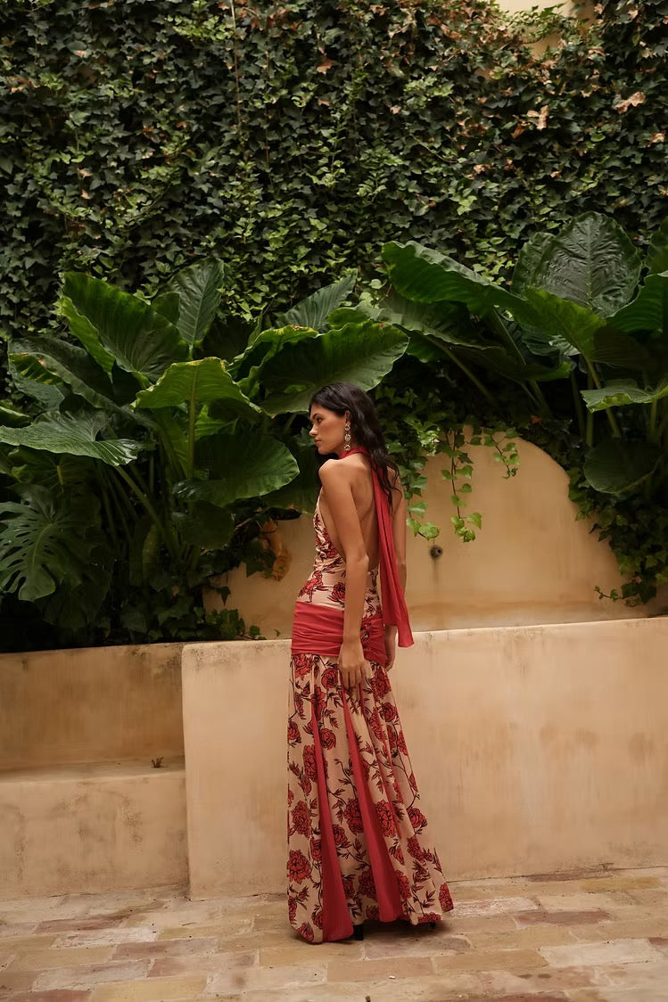 Roseline - Dress red roses