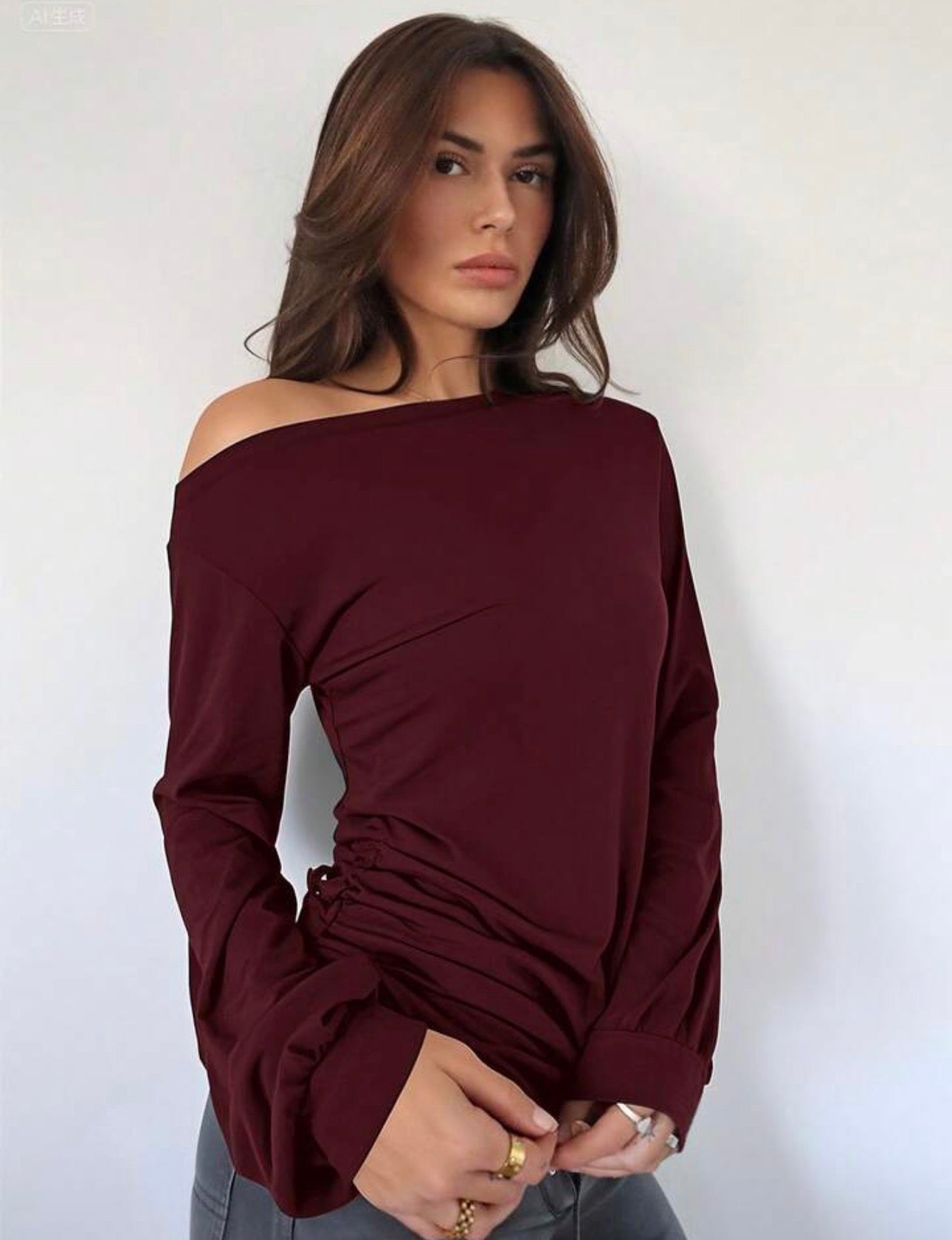 Asymmetric Long Sleeve T-Shirt